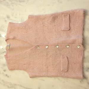 Vintage pink kid mohair/wool sweater vest